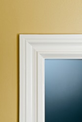 A white door jamb. A white door jamb.