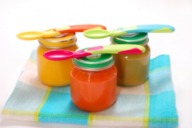 Baby food in jars. Baby food in jars.