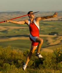 A man throwing a javelin. A man throwing a javelin.