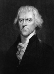 A portrait of Thomas Jefferson. A portrait of Thomas Jefferson.