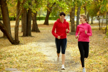 Two people jogging. Two people jogging.