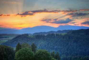 Sunset over the Jura Mountains. Sunset over the Jura Mountains.