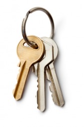 Keys on a metal key ring. Keys on a metal key ring.