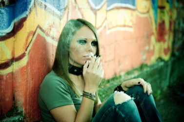 A girl in a state of kif. A girl in a state of kif.