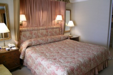 A king-sized bed. A king-sized bed.