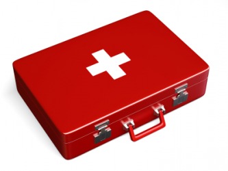 A first aid kit. A first aid kit.
