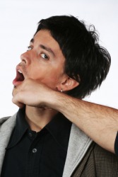 A man gets a knuckle sandwich. A man gets a knuckle sandwich.