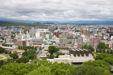 The city of Kumamoto. The city of Kumamoto.