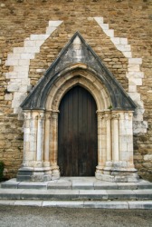 This door is formed by a lancet arch. This door is formed by a lancet arch.