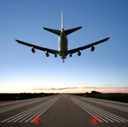 A jet coming in for a landing. A jet coming in for a landing.