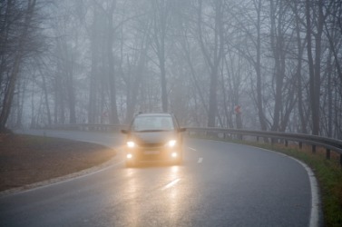 This fog is causing limited visibility. This fog is causing limited visibility.