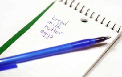 A grocery list. A grocery list.