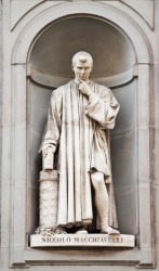 A statue of Machiavelli. A statue of Machiavelli.