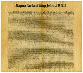 A replica of the Magna Carta. A replica of the Magna Carta.