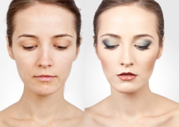 Photos of a woman before and after her makeover. Photos of a woman before and after her makeover.