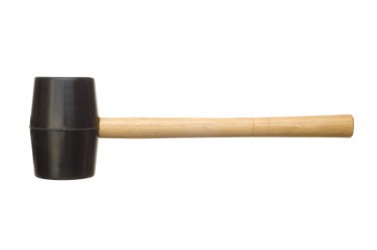 A mallet with a rubber head. A mallet with a rubber head.