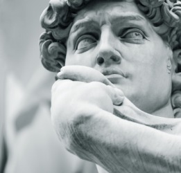 Michelangelo's David is a masterpiece. Michelangelo's David is a masterpiece.