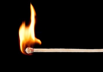 A lit match. A lit match.