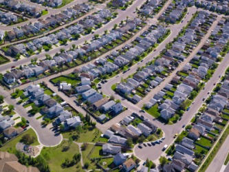 Aerial view of a modern neighborhood. Aerial view of a modern neighborhood.