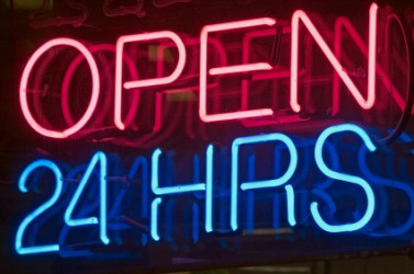 A sign made from neon lamps. A sign made from neon lamps.