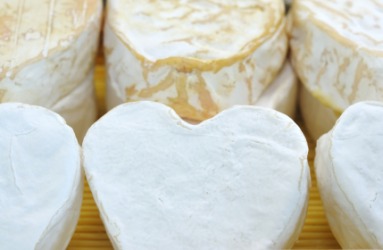 Heart shaped peices of Neufchatel. Heart shaped peices of Neufchatel.