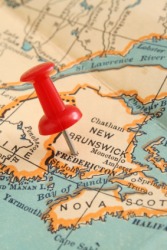 A map showing New Brunswick. A map showing New Brunswick.