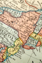 A map of New York state. A map of New York state.