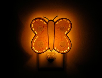 A butterfly shaped night light. A butterfly shaped night light.