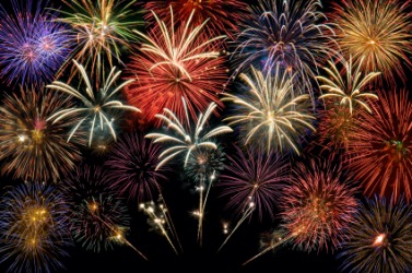 Fireworks make a lot of noise. Fireworks make a lot of noise.