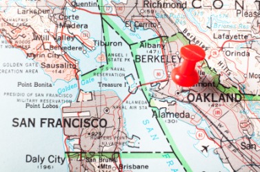 A map showing the location of Oakland, California. A map showing the location of Oakland, California.