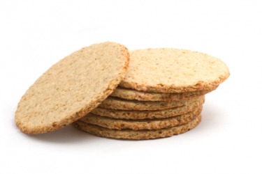 A stack of oatcakes. A stack of oatcakes.
