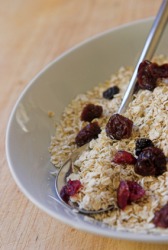 A bowl of oaten cereal. A bowl of oaten cereal.