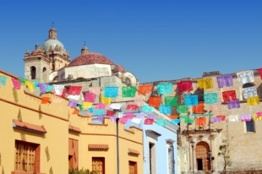 A colorful view of Oaxaca. A colorful view of Oaxaca.