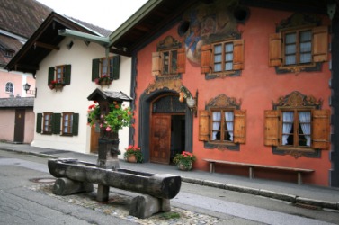 The Bavarian town of Oberammergau. The Bavarian town of Oberammergau.