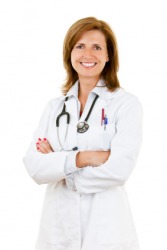 This woman is a doctor by occupation. This woman is a doctor by occupation.
