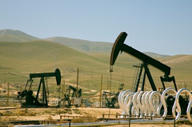 An oil field in California. An oil field in California.
