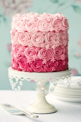 Ombre would describe this cake. Ombre would describe this cake.