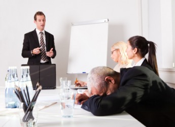 This man's oral presentation is not well received. This man's oral presentation is not well received.