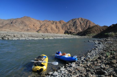 Rafting on the Orange River. Rafting on the Orange River.