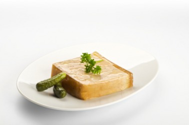 A plate of pate de foie gras. A plate of pate de foie gras.