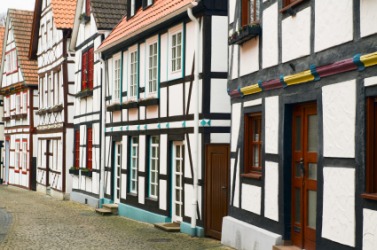 A street in Paderborn. A street in Paderborn.