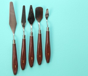 A set of palette knives. A set of palette knives.