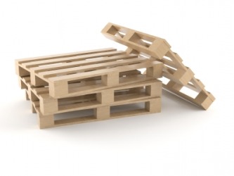A stack of wooden pallets. A stack of wooden pallets.