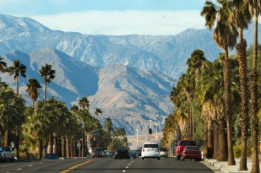 Driving through Palm Springs, California. Driving through Palm Springs, California.