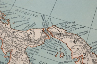 A vintage map of the Panama Canal. A vintage map of the Panama Canal.