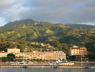 The seaport of Papeete. The seaport of Papeete.