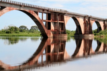 A bridge over the Paraguay River. A bridge over the Paraguay River.