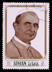 A stamp commemorating Pope Paul VI. A stamp commemorating Pope Paul VI.