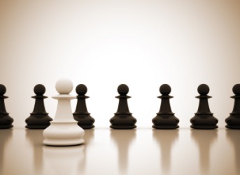 The chess piece known as a pawn. The chess piece known as a pawn.