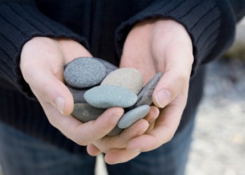 A handful of pebbles. A handful of pebbles.